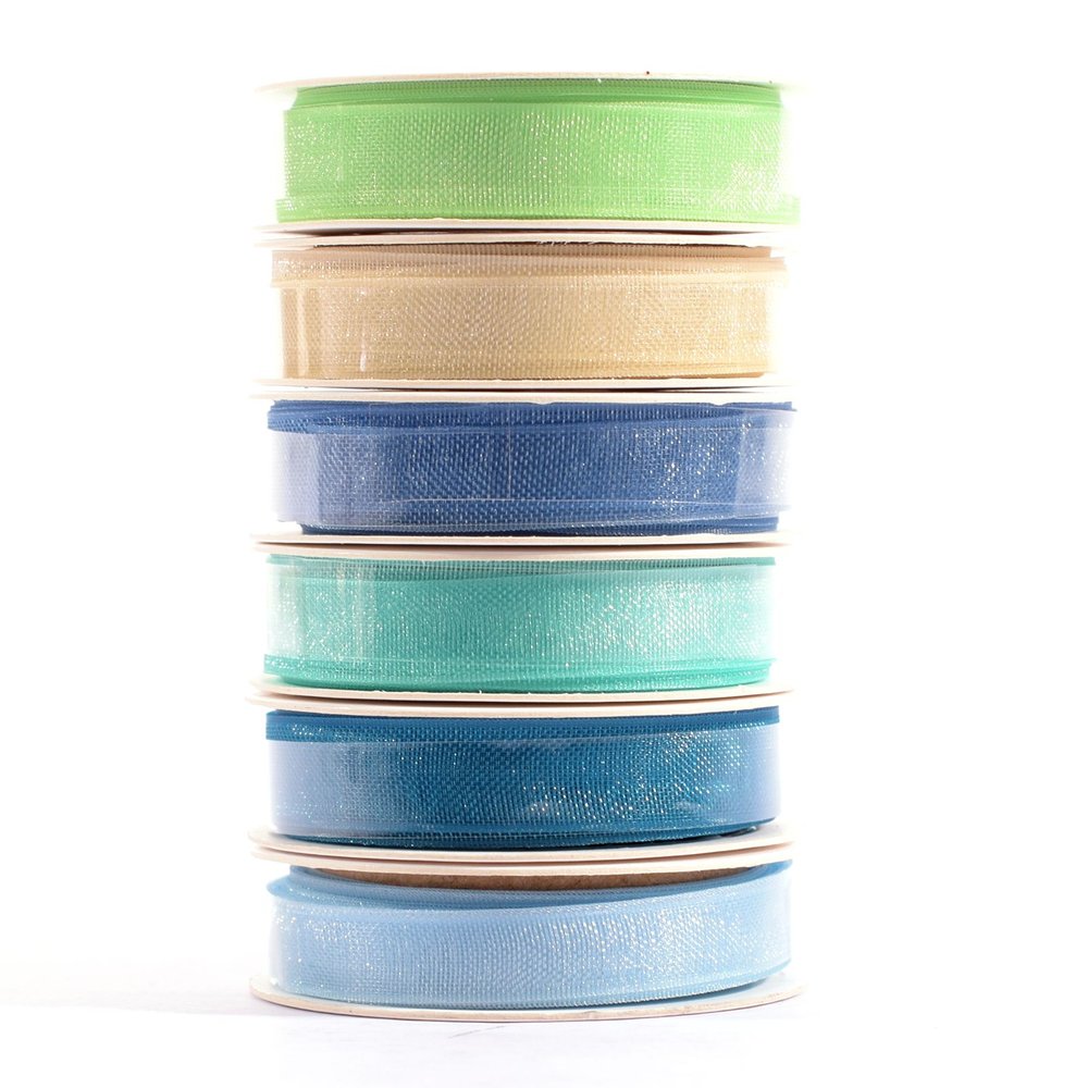 Vaessen Creative Organza Ribbon 6 Colours 6mmx2m Baby Blue