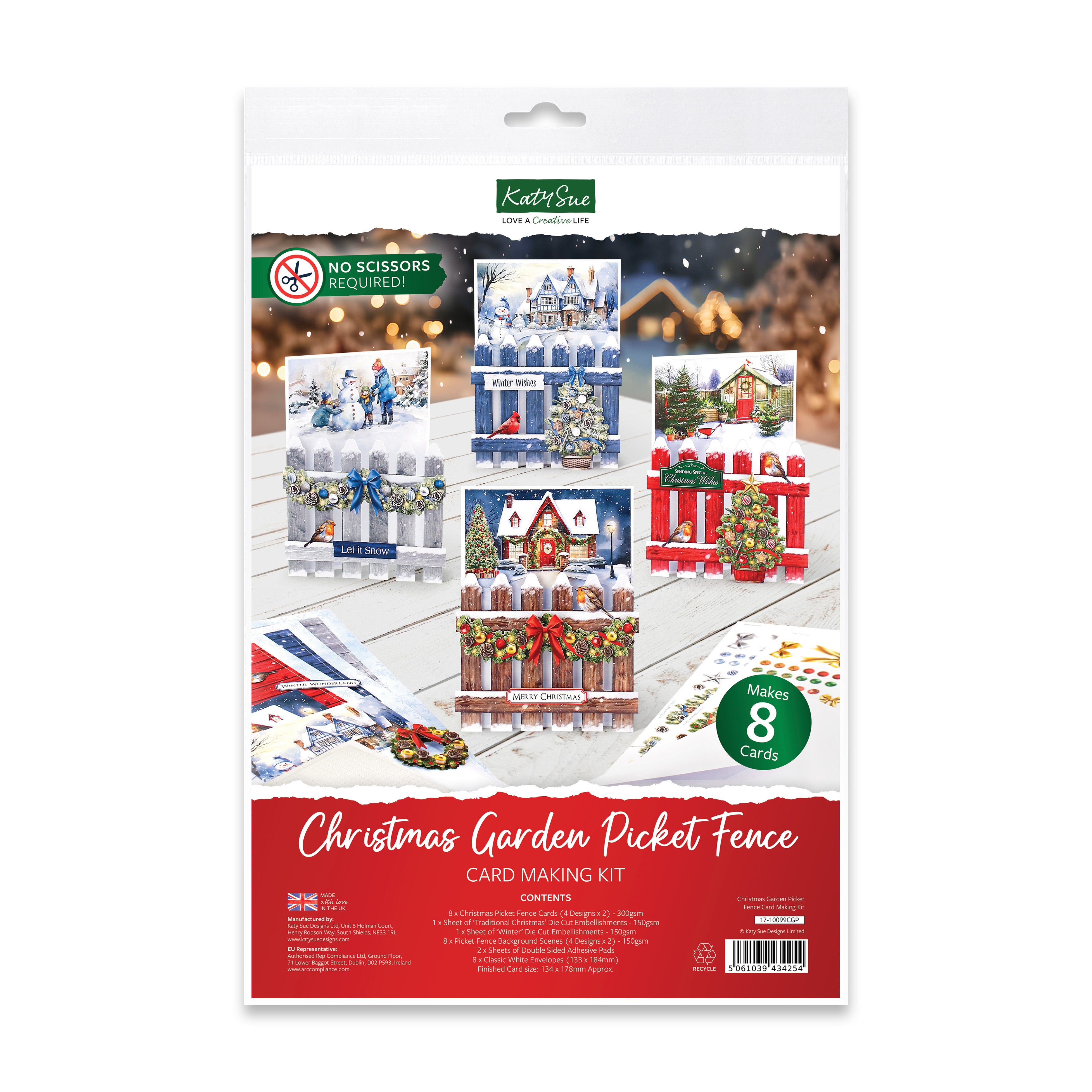 Katy Sue Christmas Garden Picket Fence Card Making Kit