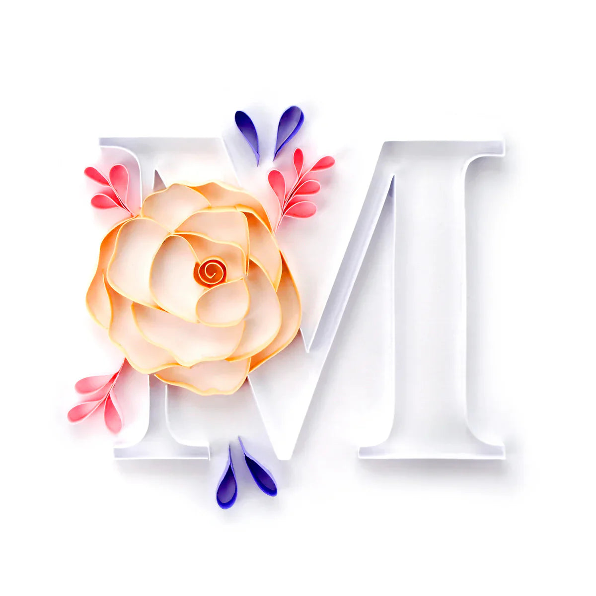 Floral Alphabet Collection Paper Quilling Template Pad