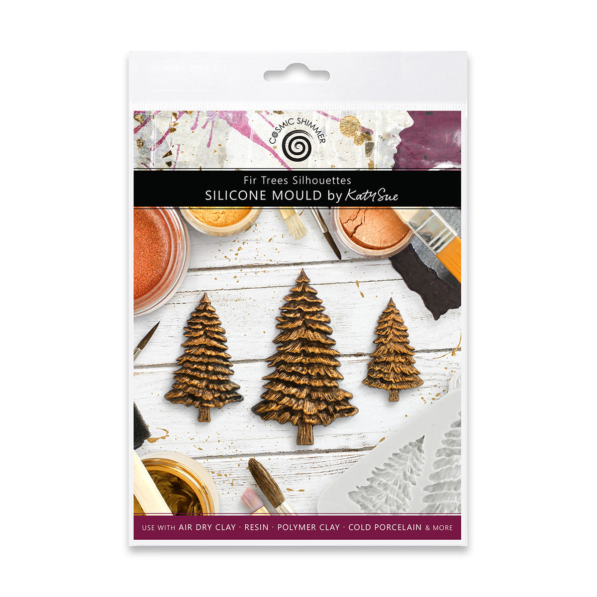 Cosmic Shimmer Fir Trees Silhouettes Silicone Mould