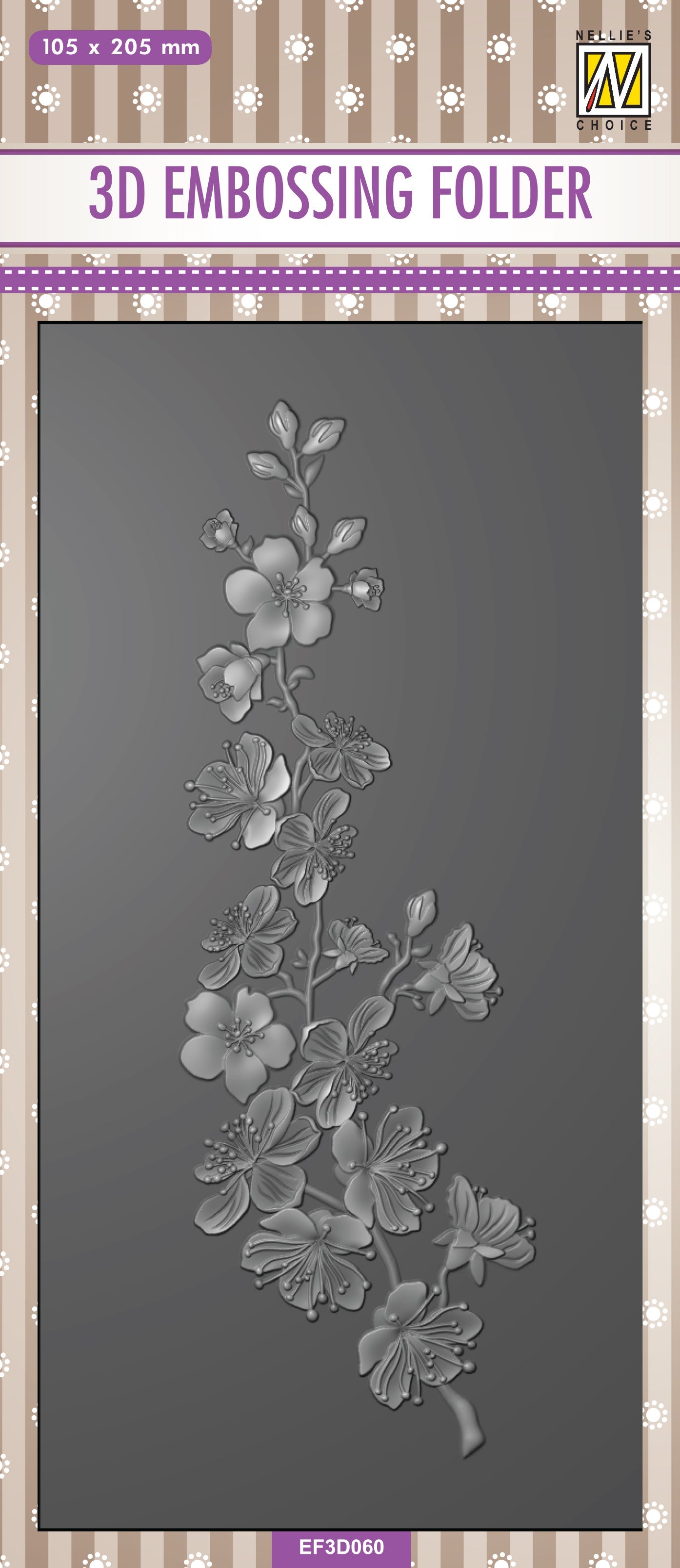 Nellie's Choice 3D Embossing Folder Slimline - Blossom