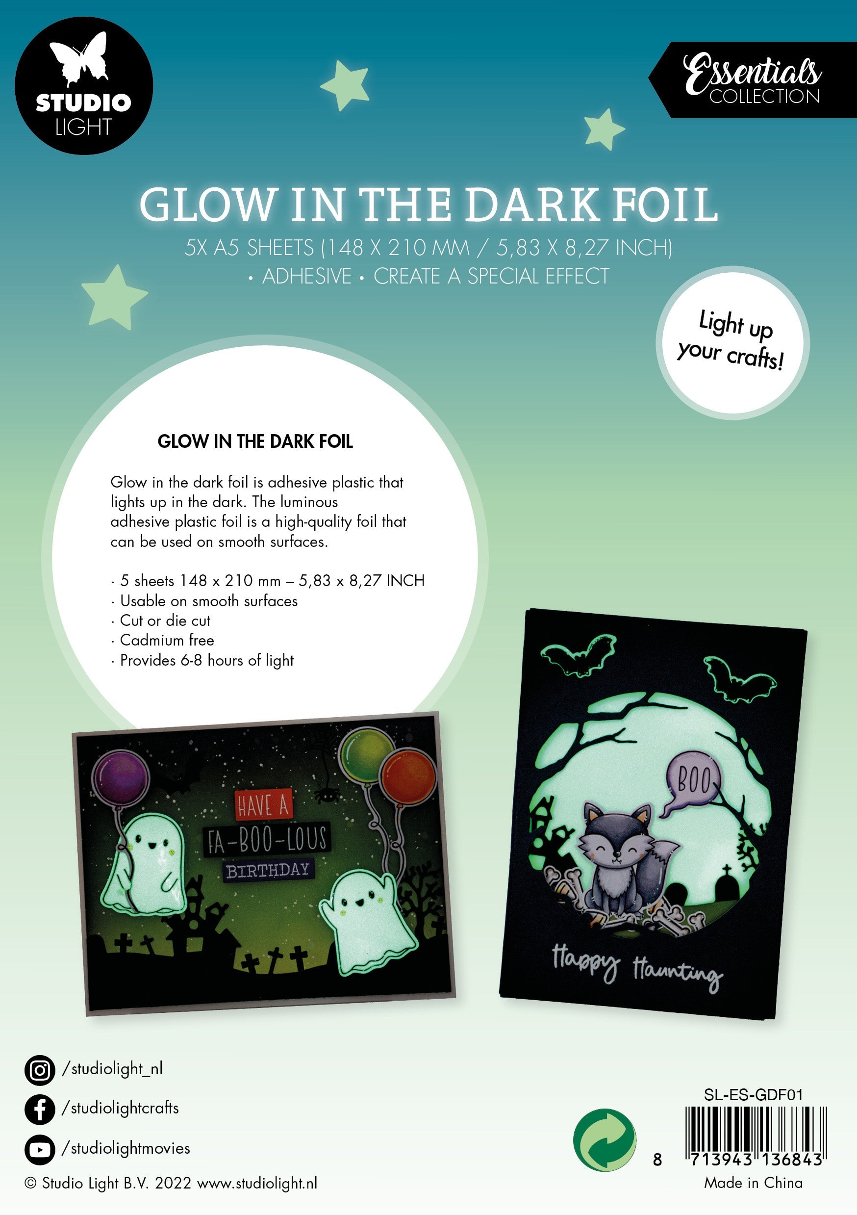 SL Glow In The Dark Foil Essentials 148x210x3mm 5 SH nr.01