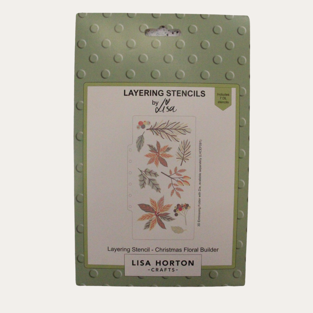 Lisa Horton Embossing Stencil set - Winter / Christmas Foilage